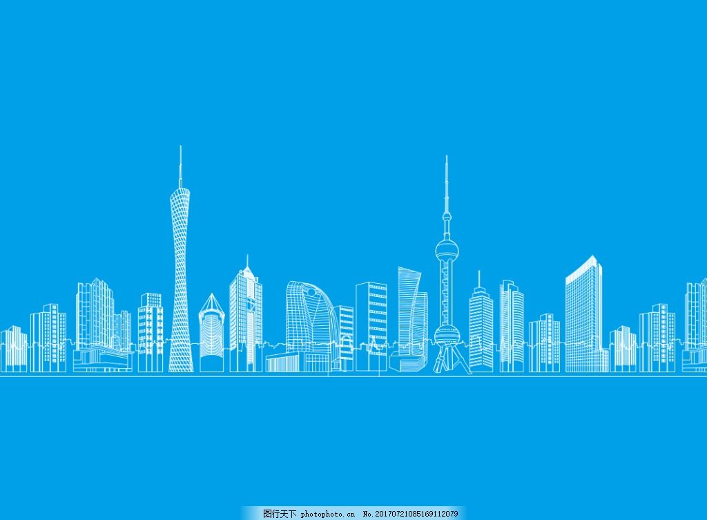 廣州城市建筑中的金屬柱應(yīng)用與矢量線稿圖解析